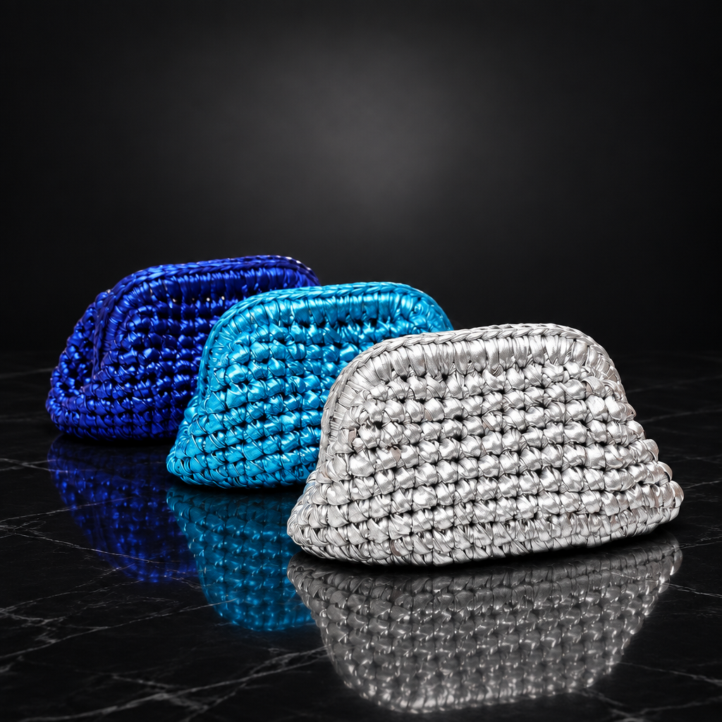 Woven Metallic Clutch Bag