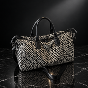 Letter-Print Oxford Carry-On Bag