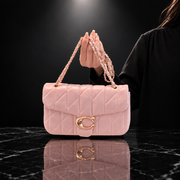 Rhombic Chain Crossbody Bag with Quilted Design