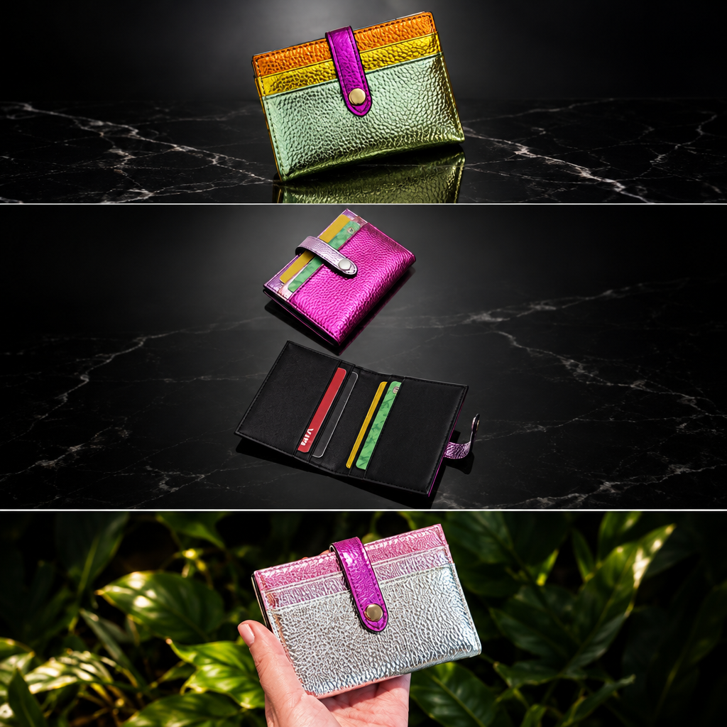 Metallic Fold Clip Wallet