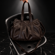 Retro Faux-Leather Tote with Adjustable Strap