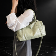 Ruched Bowling-Shape Vintage Tote