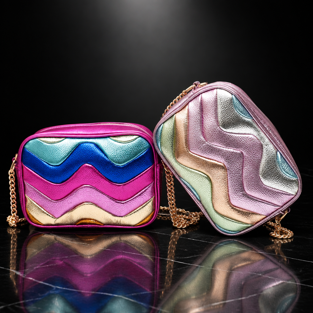 Retro Ripple-Stripe Crossbody
