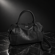 Ruched Bowling-Shape Vintage Tote