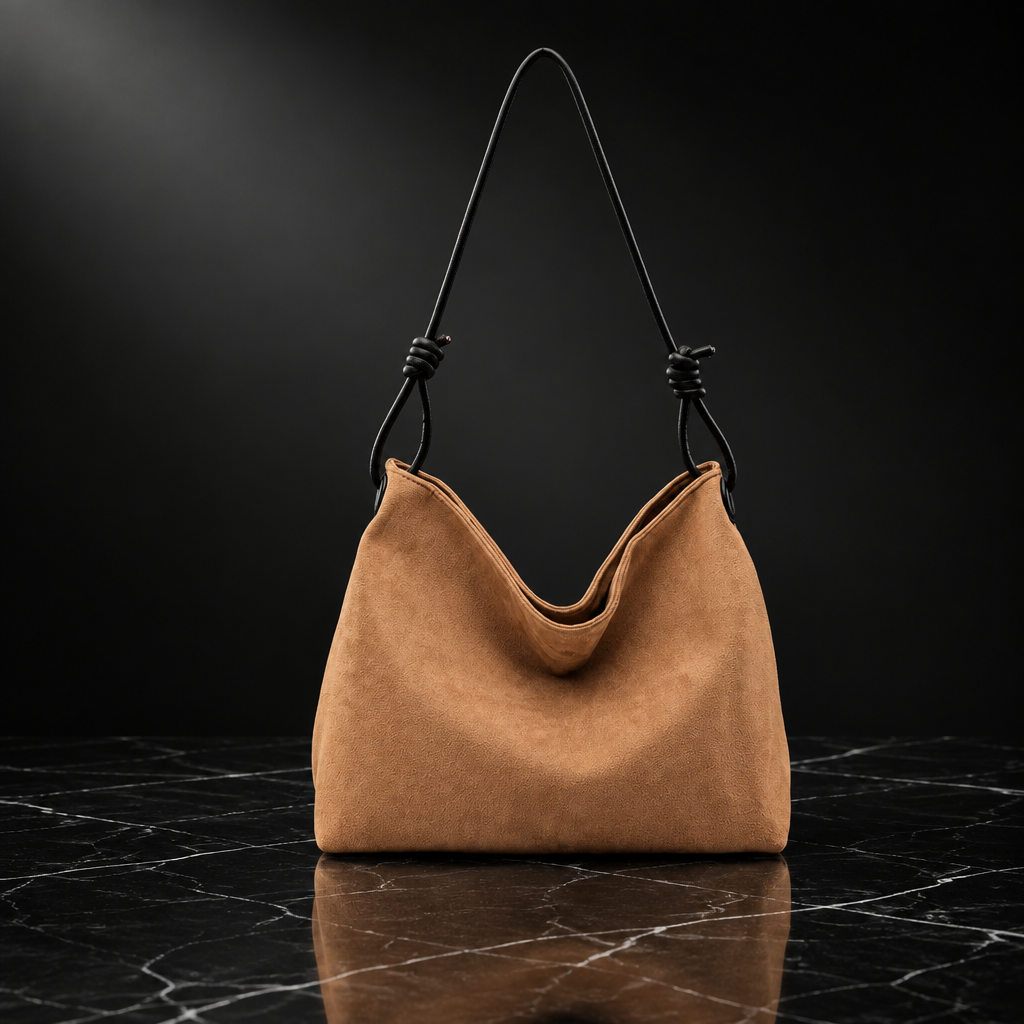 Faux-Suede Hobo Shoulder Bag