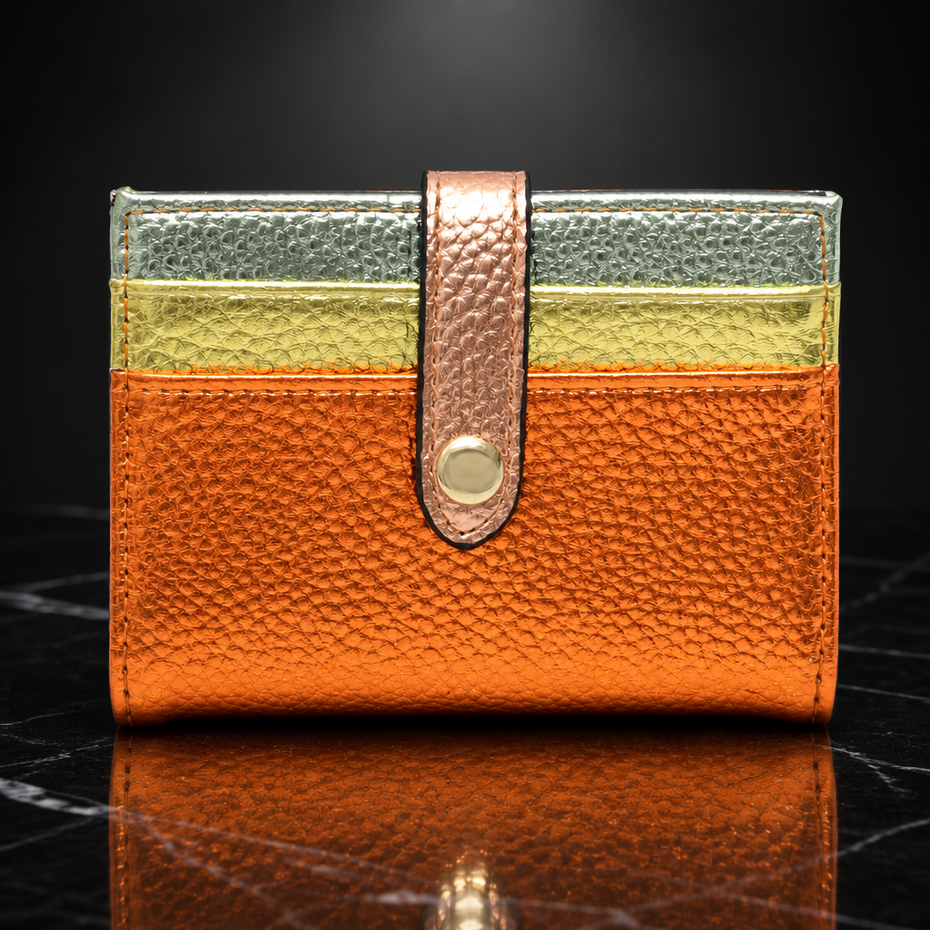 Metallic Fold Clip Wallet