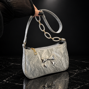 Bow Faux Leather Shoulder Bag