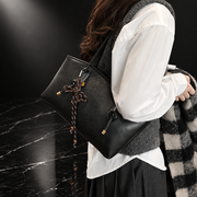 Tassel-Detail Vintage Faux-Leather Shoulder Bag