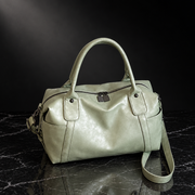 Ruched Bowling-Shape Vintage Tote