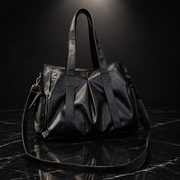 Retro Faux-Leather Tote with Adjustable Strap