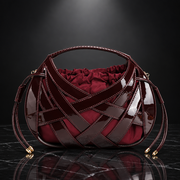 Faux-Leather Drawstring Handbag
