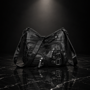 Multi Pockets Faux Leather Shoulder Bag