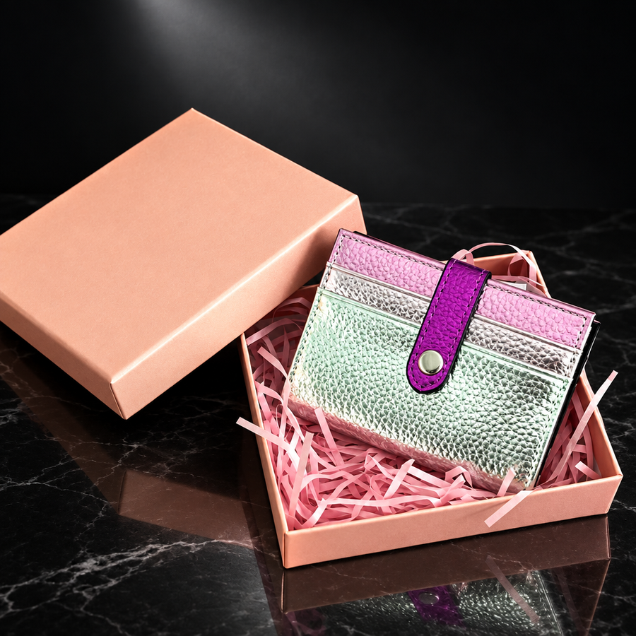 Metallic Fold Clip Wallet