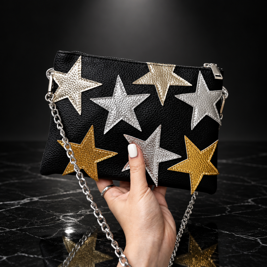Starlight Stripe Chain Shoulder Bag