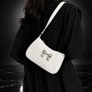 Bow Faux Leather Shoulder Bag
