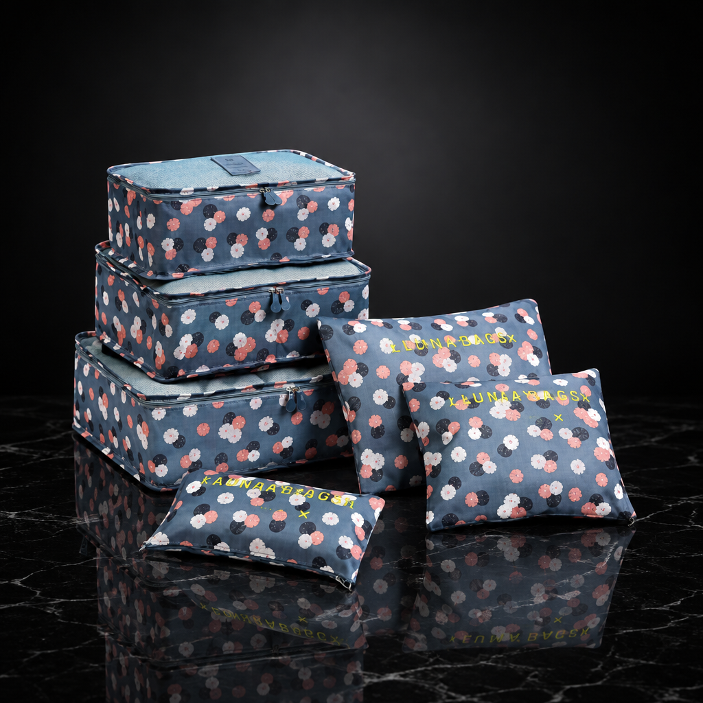 Printed Travel Storage Bag Set, 6-Piece