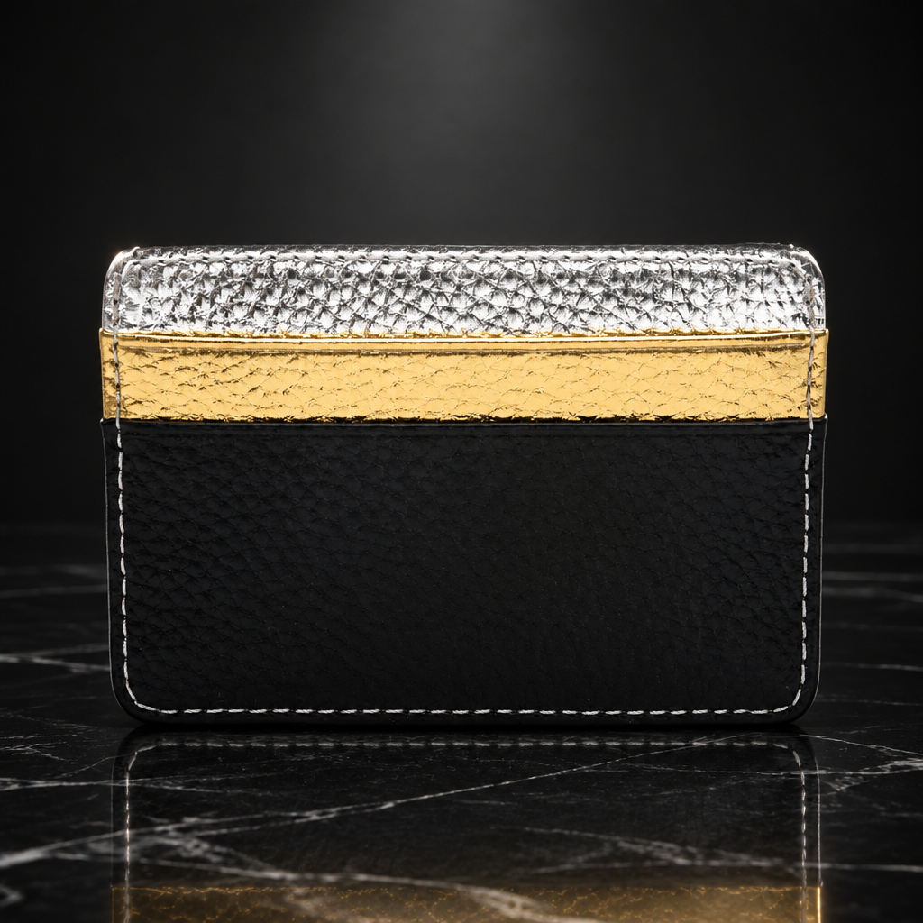 Faux Leather Metallic RFID-Blocking Wallet