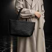 Weave Genuine Leather Hand Basket