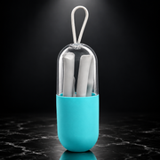 Collapsible Silicone Travel Straw with Case