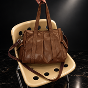 Retro Faux-Leather Tote with Adjustable Strap