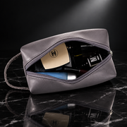 Faux Leather Travel Wash and Cosmetic Bag