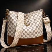 M Badge Multi-Pocket Faux-Leather Crossbody Bag