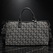 Letter-Print Oxford Carry-On Bag