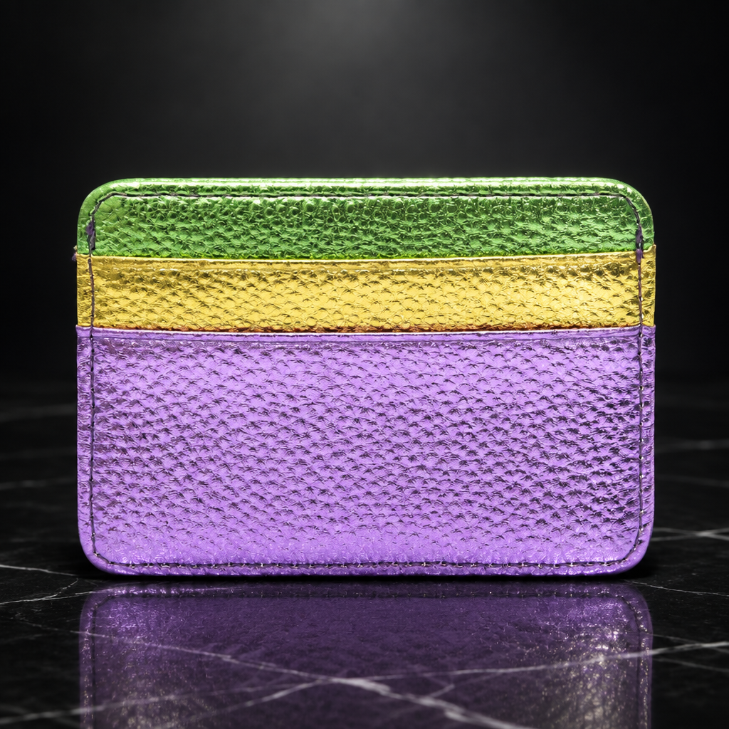 Faux Leather Metallic RFID-Blocking Wallet