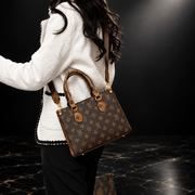 Retro Printed Convertible Handbag