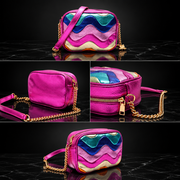 Retro Ripple-Stripe Crossbody