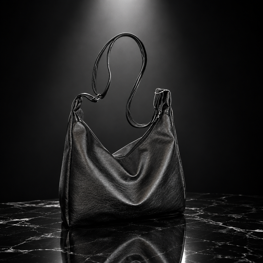 Faux Leather Vintage Commuter Tote Bag