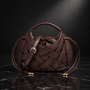 Faux-Leather Drawstring Handbag