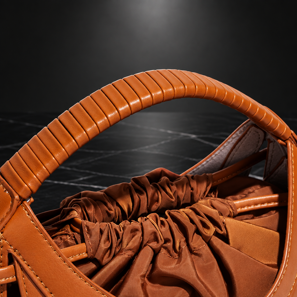 Faux-Leather Drawstring Handbag