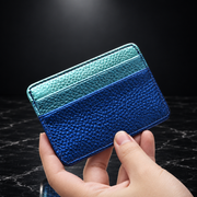 Faux Leather Metallic RFID-Blocking Wallet