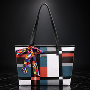 Plaid Print Large Capacity Tote Bag