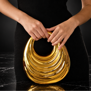 Glossy Shell-Shaped Chain Clutch
