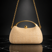 Woven-Texture Chain-Trim Minaudière