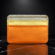 Faux Leather Metallic RFID-Blocking Wallet