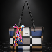 Plaid Print Large Capacity Tote Bag