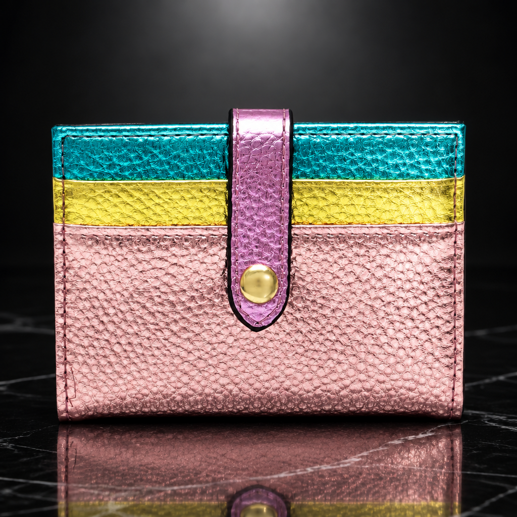 Metallic Fold Clip Wallet