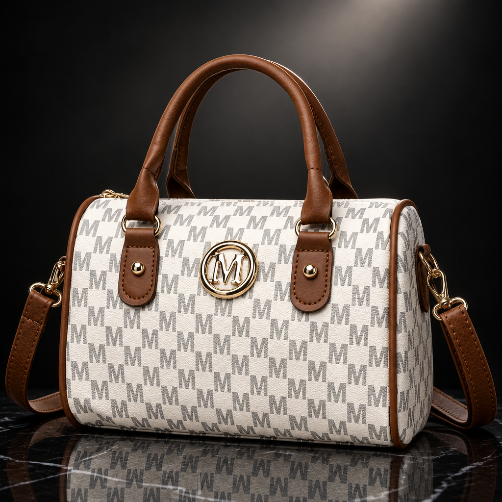 Faux Leather Alphabet Crossbody Bag