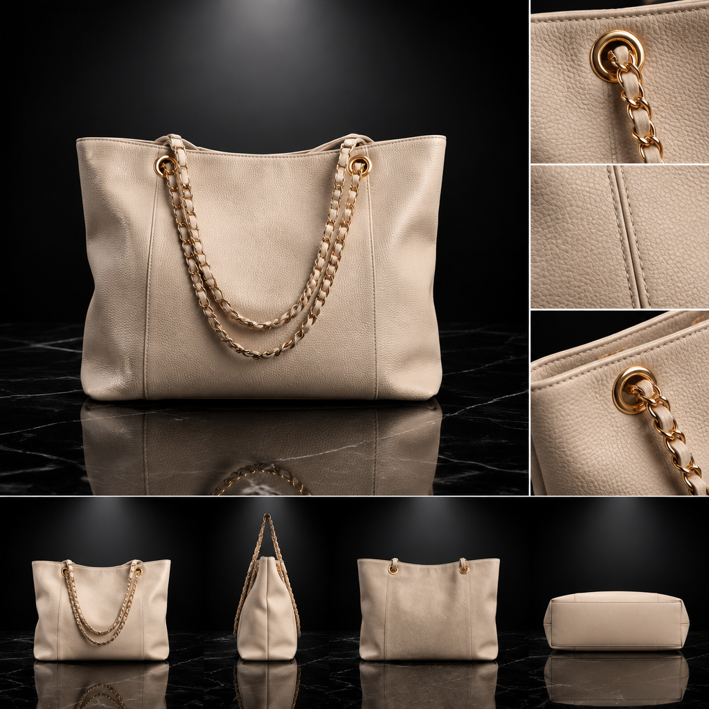 Chain-Handle Everyday Tote Bag
