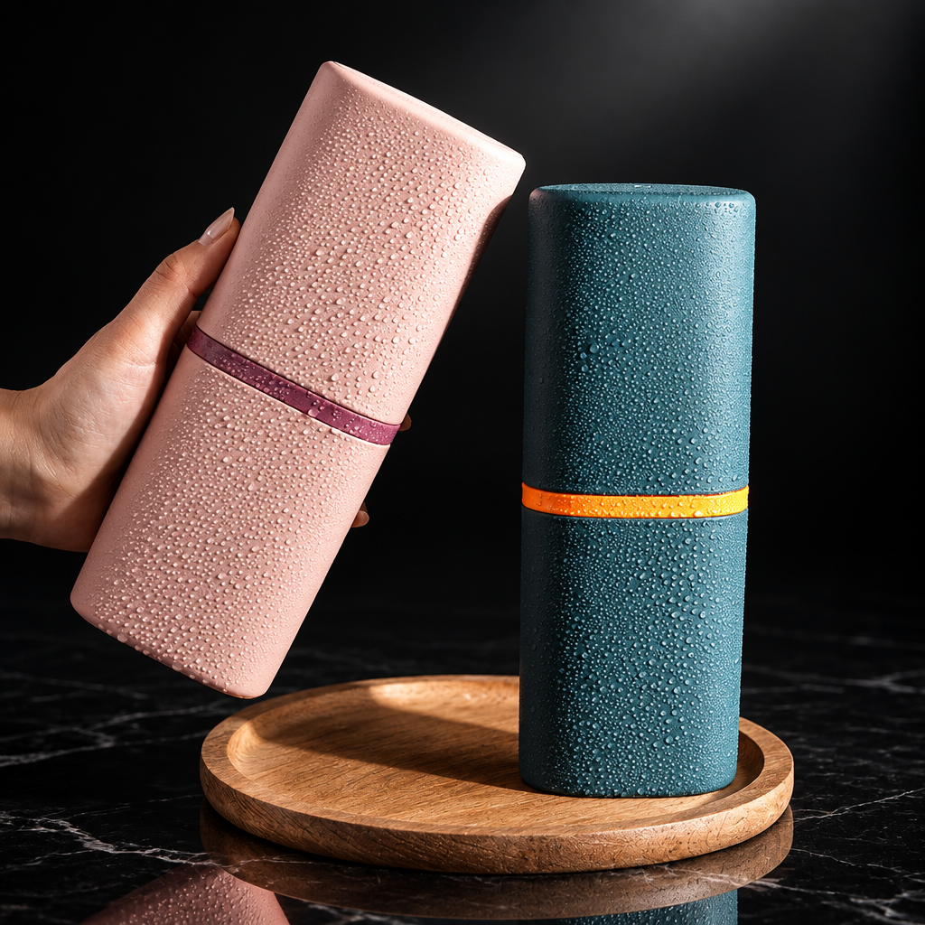Travel Toothbrush and Cup Storage Set