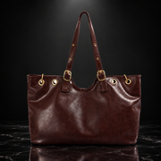 Wax Finish Faux-Leather Vintage Tote