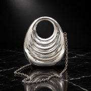 Glossy Shell-Shaped Chain Clutch