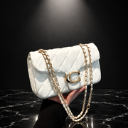 Rhombic Chain Crossbody Bag with Quilted Design