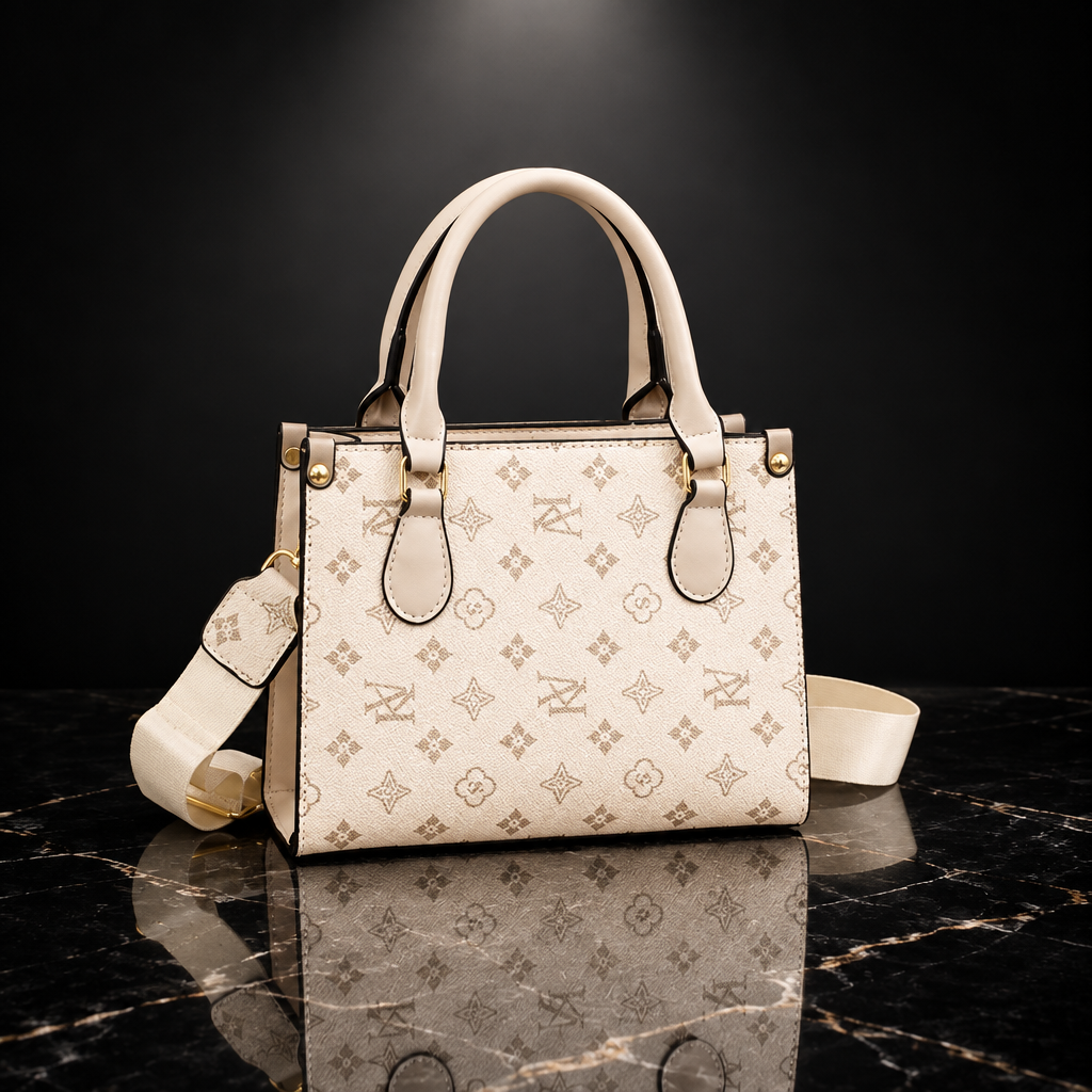 Retro Printed Convertible Handbag