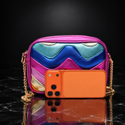 Retro Ripple-Stripe Crossbody