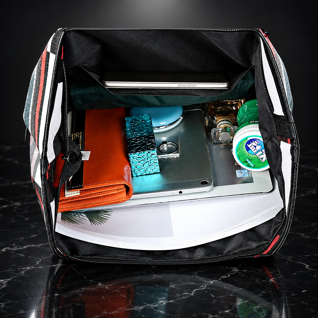 Plaid Print Large Capacity Tote Bag