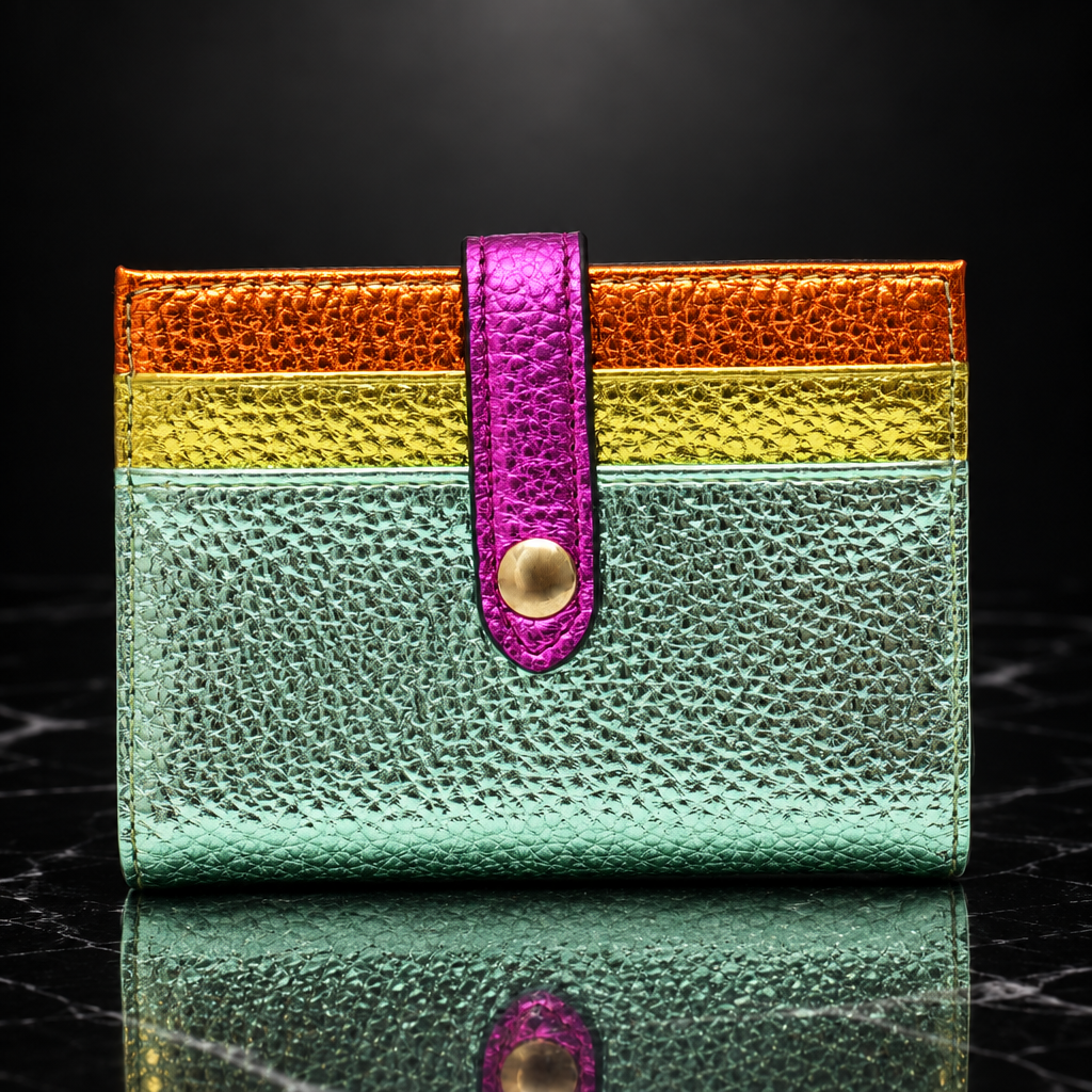 Metallic Fold Clip Wallet